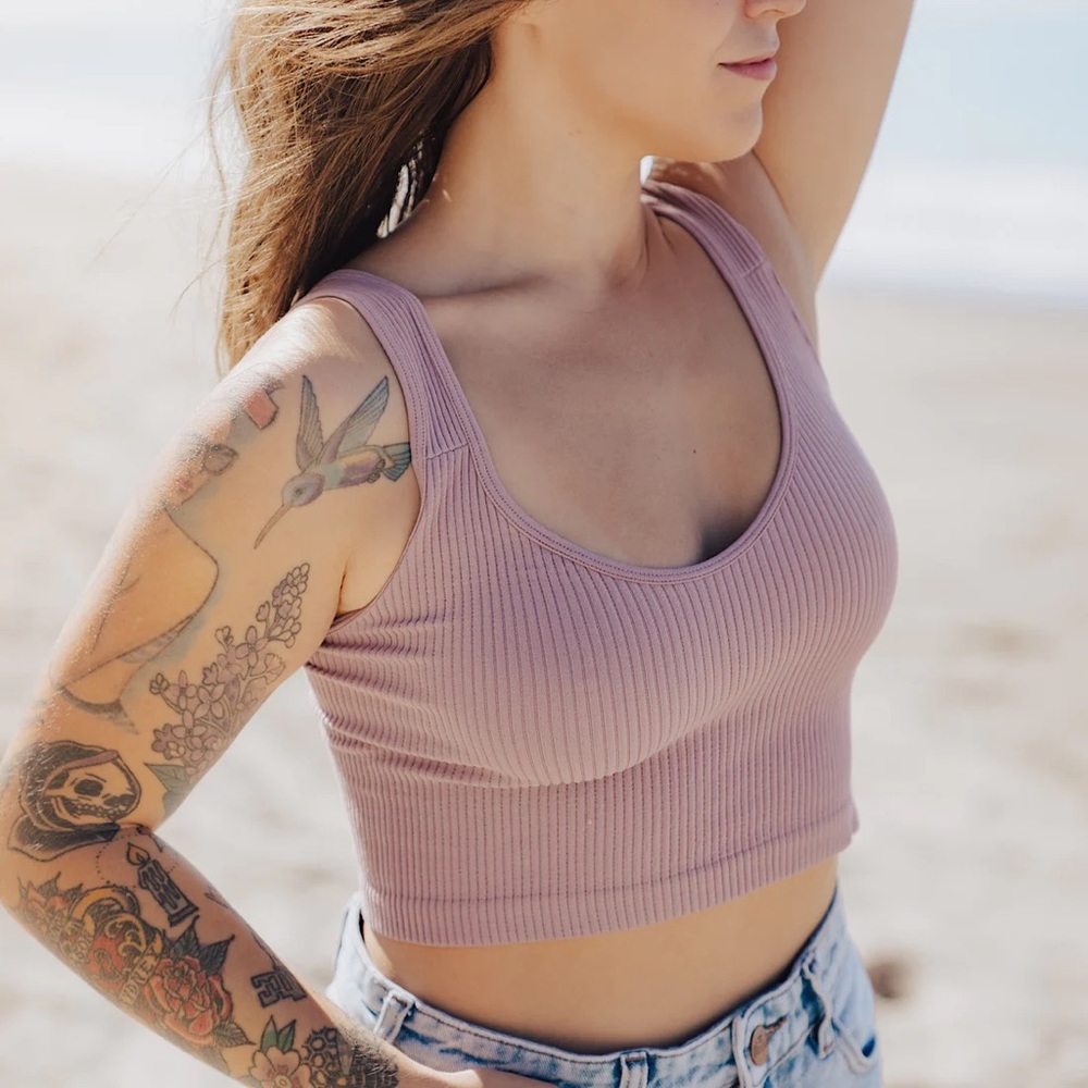 NWT Lavender Stretchy Ribbed Tank Top